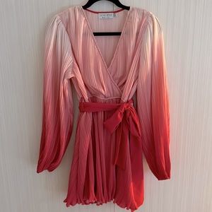 Pleated Pink Ombré Dress